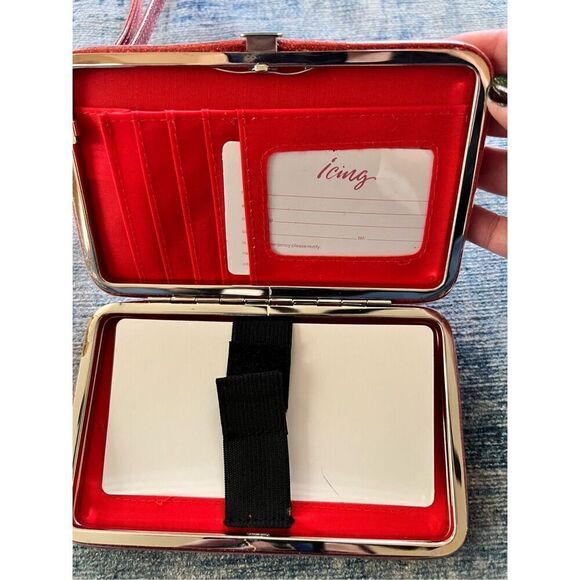 Icing Red Glitter Naughty Is The New Nice Smart Phone Wristlet - Picture 5 of 8
